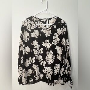 Maurices Black and White Floral Blouse